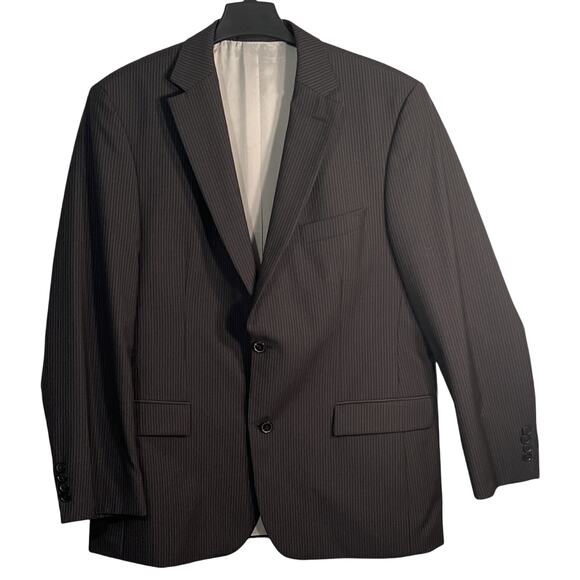 Hugo Boss Suit Jacket Mens Size 44R Gray Pinstripe Wool Single Breasted Pockets - Picture 1 of 14